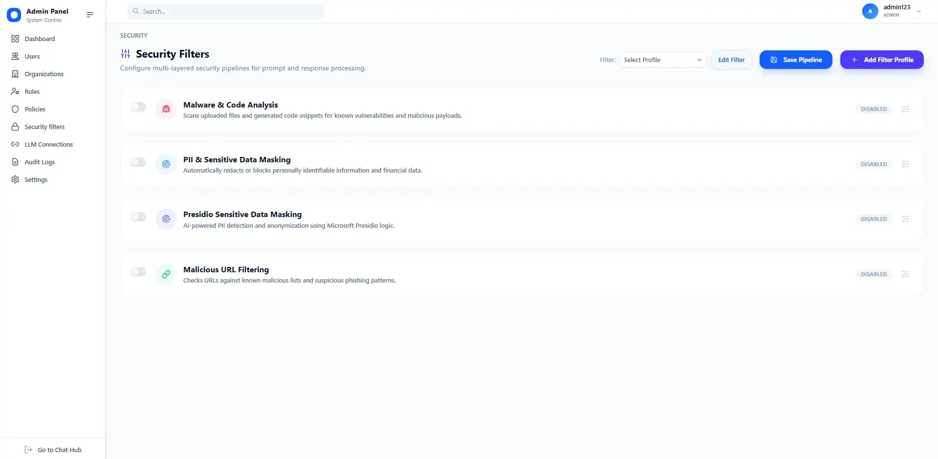 Multi-Layer Security Filtering
